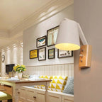 Solid Wood & Glass Wall Lamp – Bedroom Bedside or Bar Aisle Light