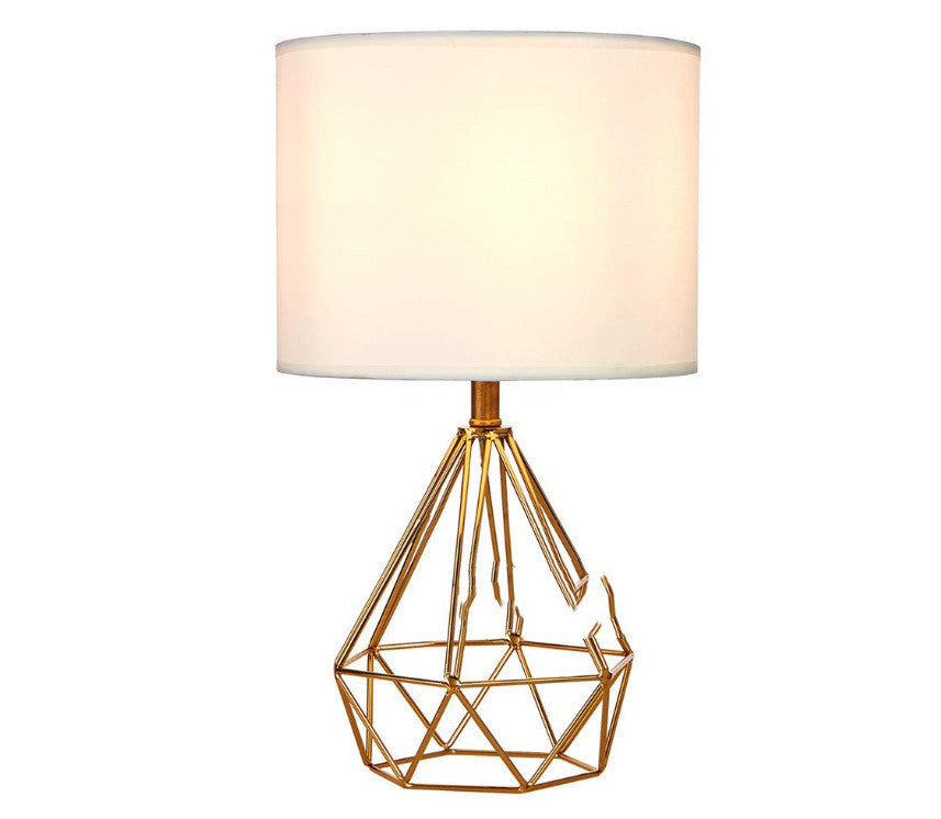 Iron Art Diamond Table Lamp – Simple Modern Light for Living Room