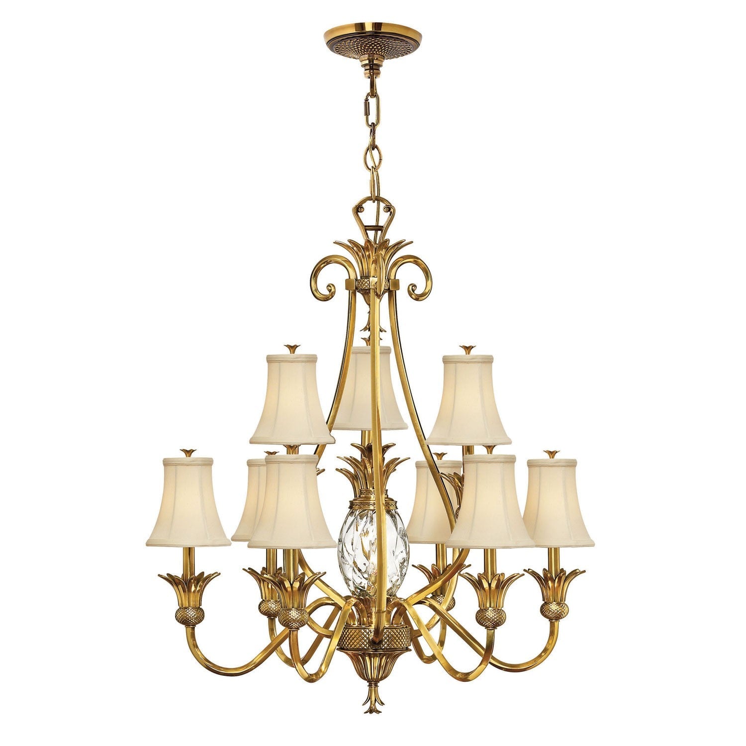 Ten Light Brass Ten-Light Chandelier – Lamp Emporium