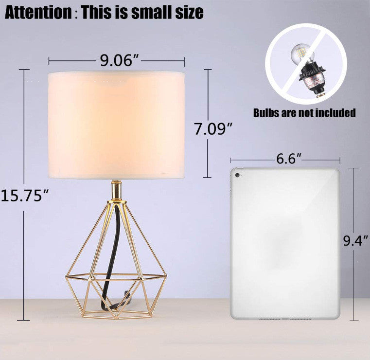 Iron Art Diamond Table Lamp – Simple Modern Light for Living Room
