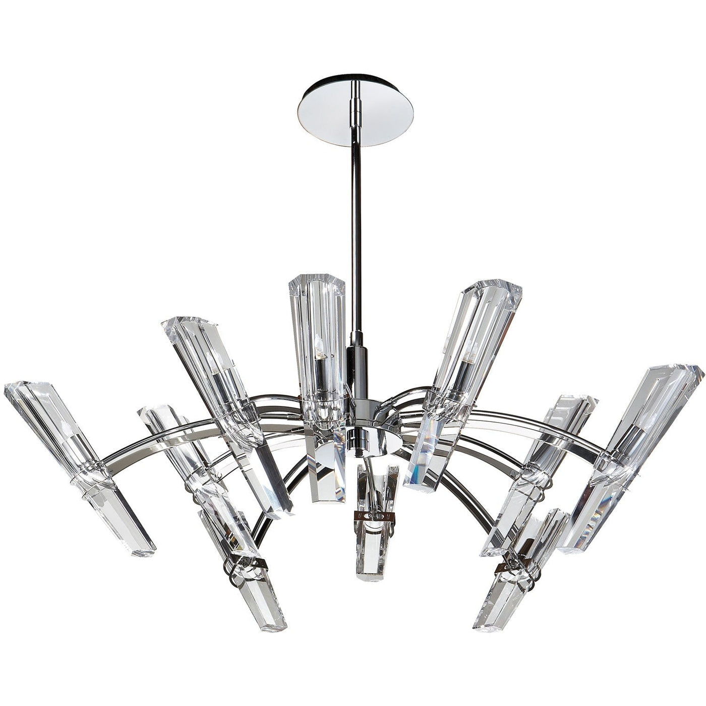 Golden Sapphire Chrome Ten-Light Pendant – Lamp Emporium