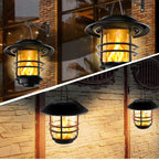 Retro Solar Wall Lamp – Waterproof Outdoor Courtyard Light