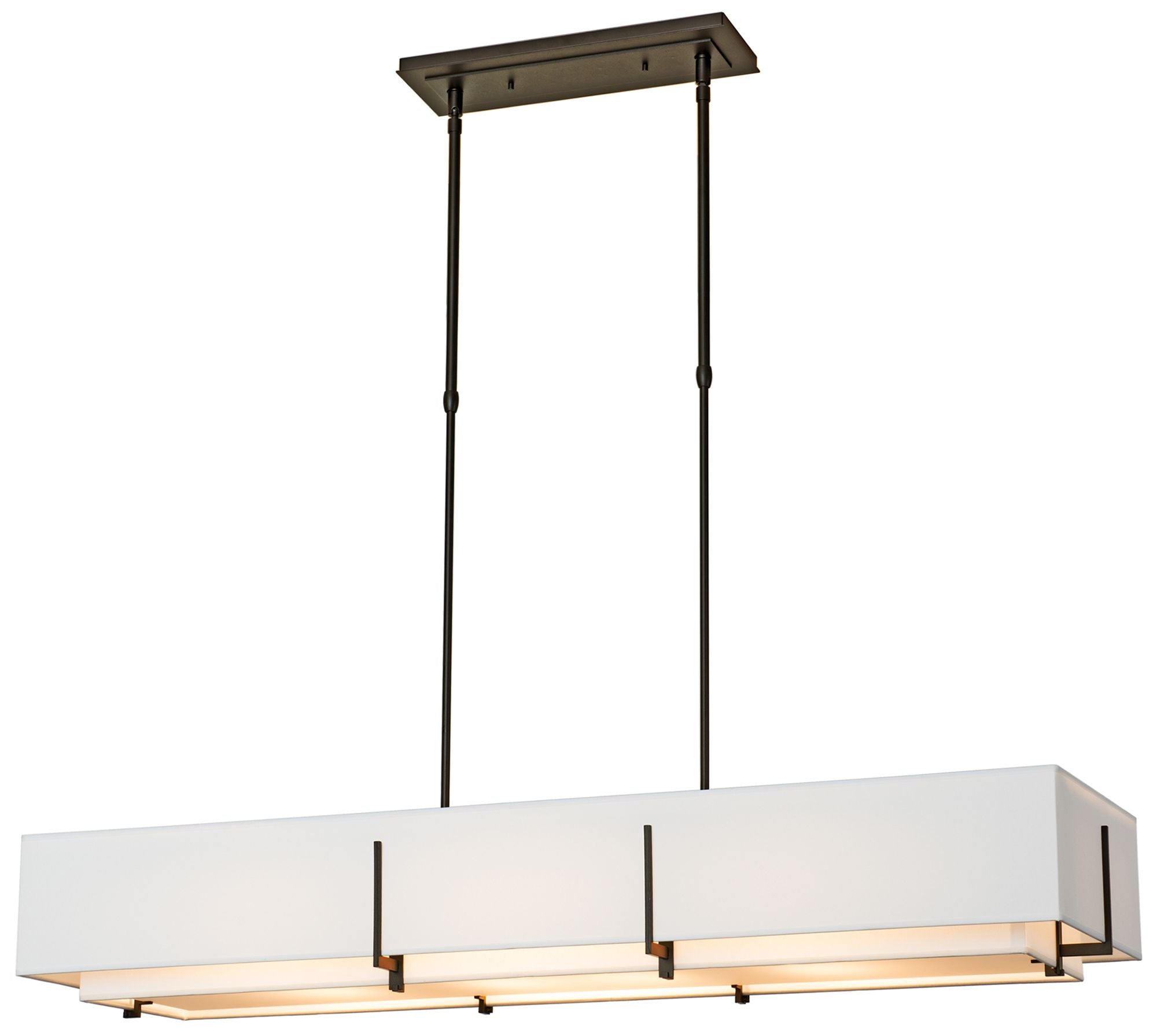 Exos Rectangular Pendant - Bronze - Natural Shades - Standard Height ...